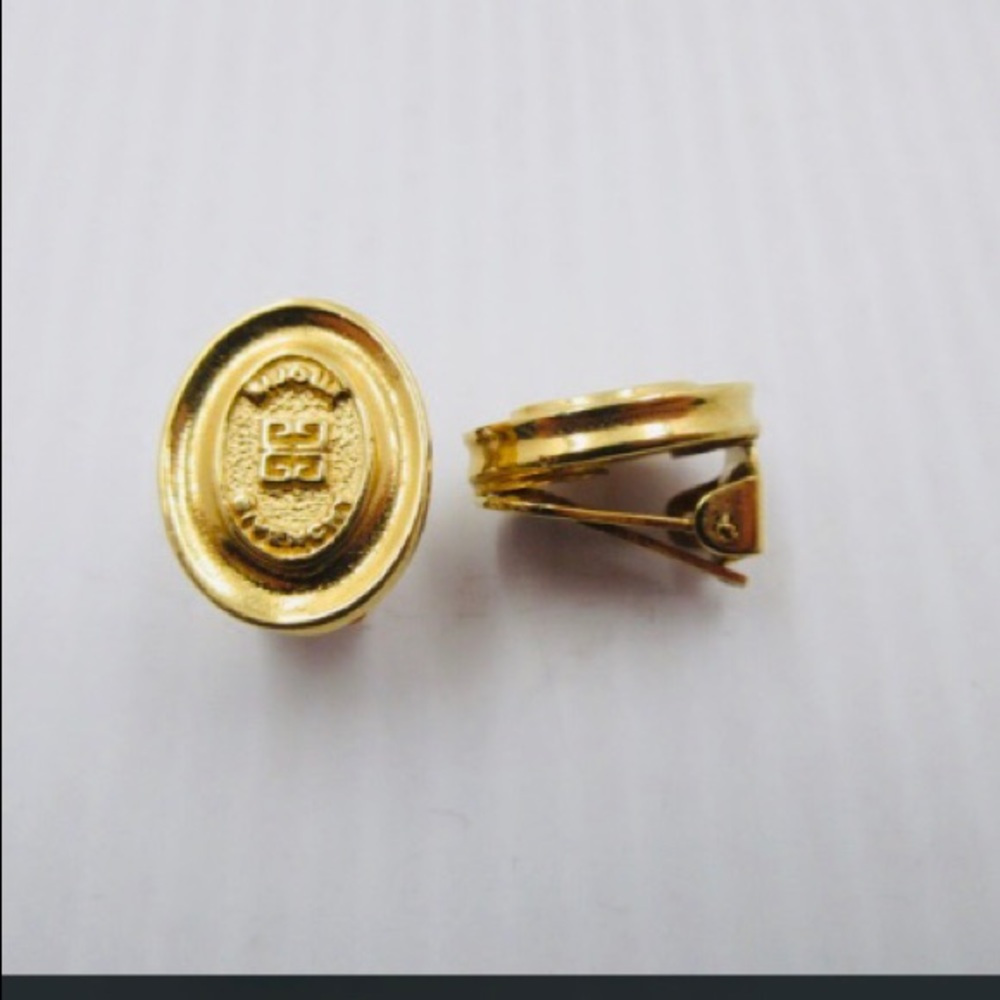 Givenchy Oval Goldtone ClipOn Earrings